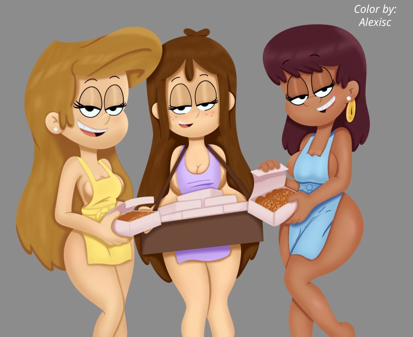 aged_up alexisc apron_only brown_skin cookie_qt cookies girl_jordan large_breasts long_hair nickelodeon takeshi1000 the_loud_house thick_thighs