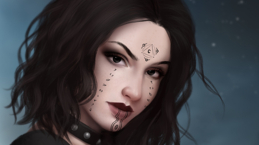 1girls art bethesda_softworks face female goth headshot_portrait mercy_white safe skyrim the_elder_scrolls