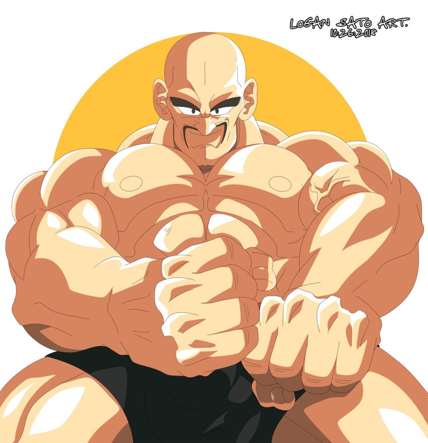 1boy bulge dragon_ball dragon_ball_z flaccid logan_sato male male_only muscular_male nappa saiyan saiyan_tail solo worm's-eye_view