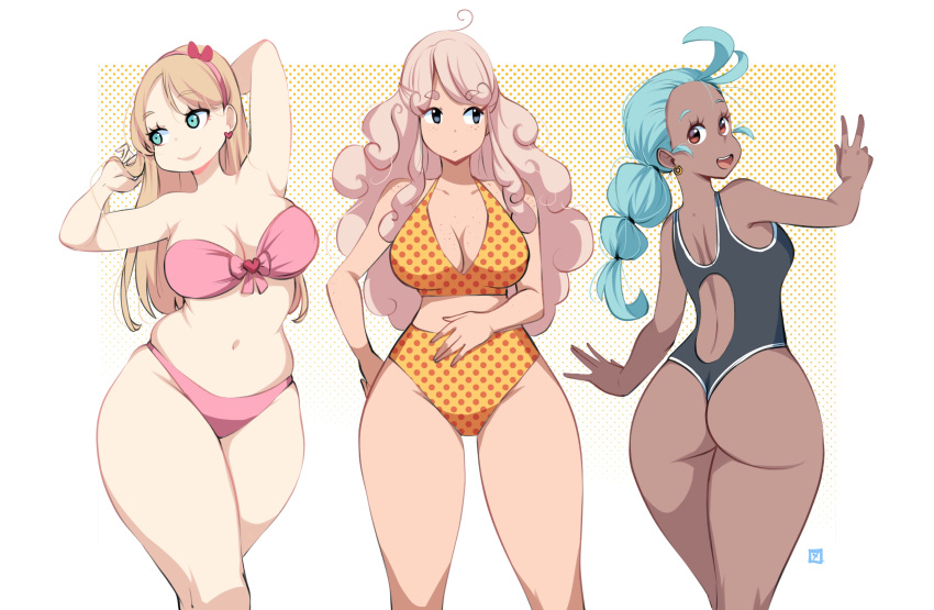 3girls big_ass big_breasts blonde_female breasts bubble_butt female female_only kenron_toqueen multiple_girls tagme