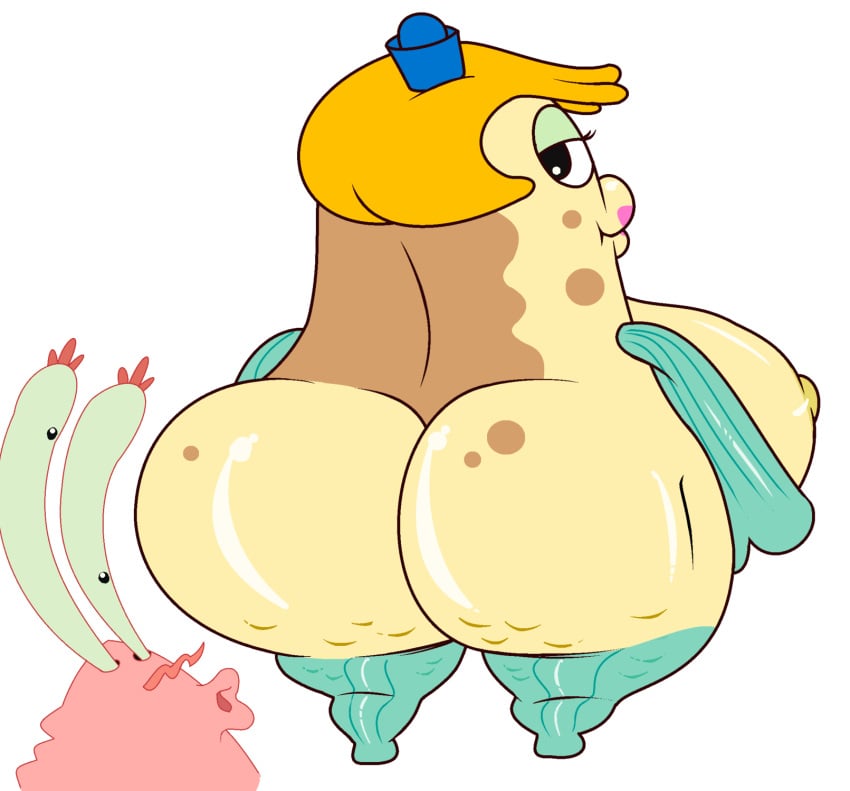 anthro ass_bigger_than_head big_ass big_breasts big_butt blonde_hair cellulite crab crustacean fat_ass giant_ass gigantic_ass huge_ass huge_breasts huge_butt huge_thighs mature_female mr_krabs mrs._puff nickelodeon nude nude_female pufferfish smooth_skin spongebob_squarepants voluptuous voluptuous_female