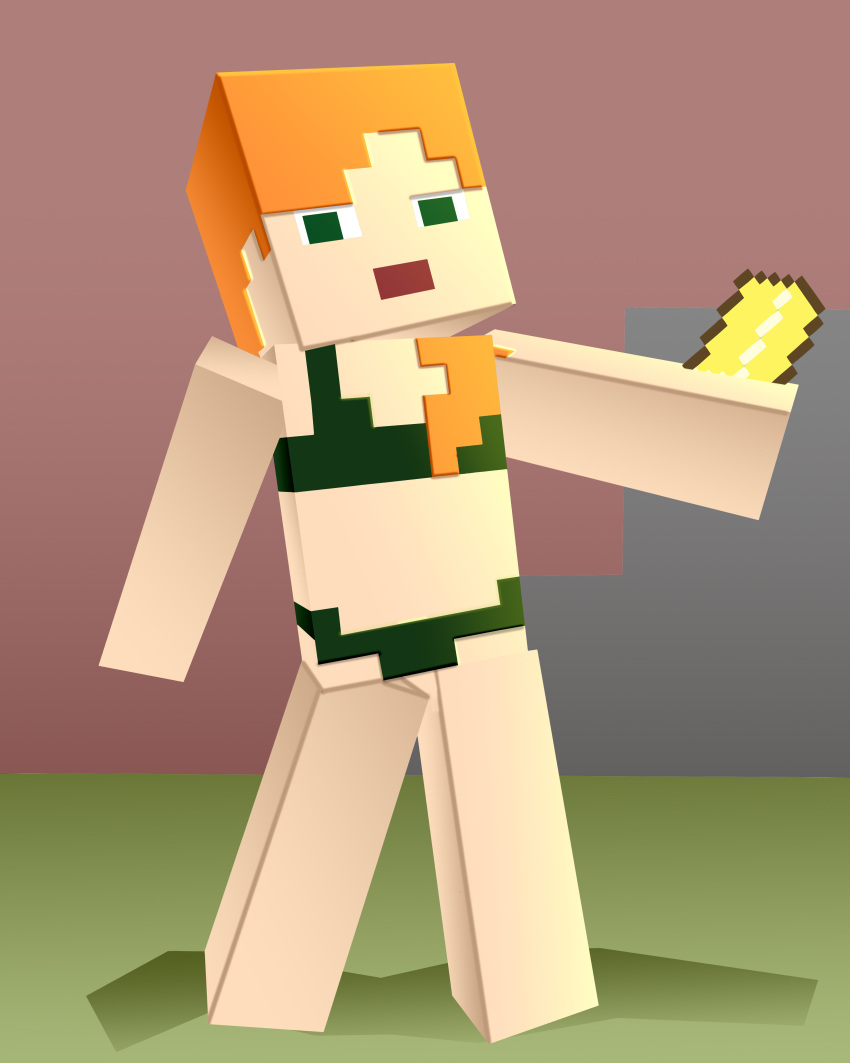 accurate_art_style alex_(minecraft) etcaos minecraft pose small_breasts square_head video_games