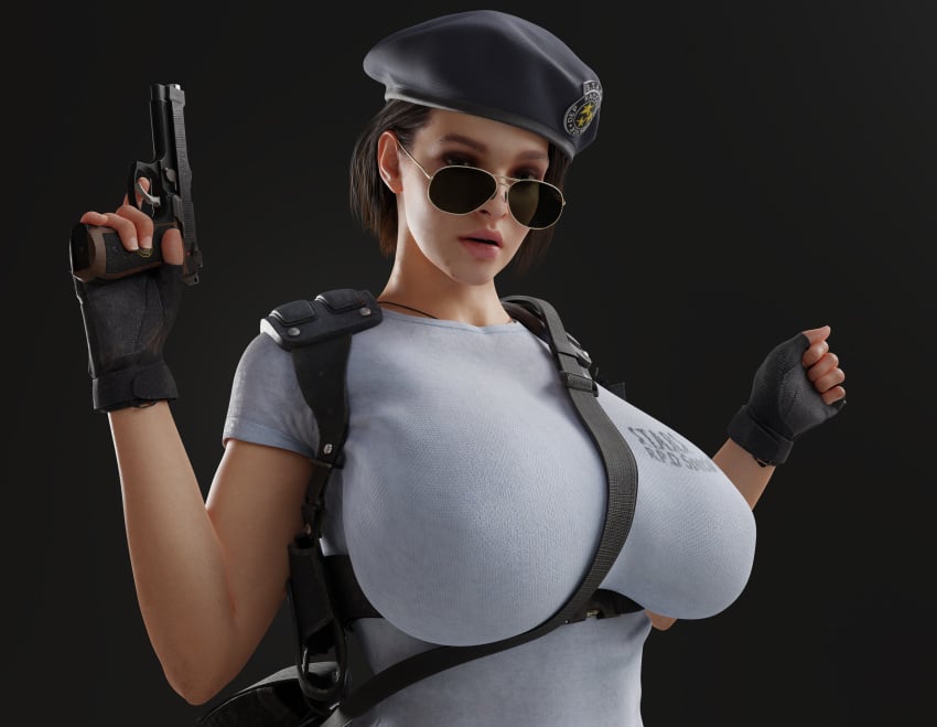 3d aviator_sunglasses big_breasts biohazard blender blender_cycles capcom curvy glasses huge_breasts jill_valentine jill_valentine_(sasha_zotova) looking_over_eyewear looking_over_glasses looking_over_sunglasses mature_female render resident_evil resident_evil_3 resident_evil_3_remake sunglasses tactical_gear tinted_eyewear tokioblender weapon