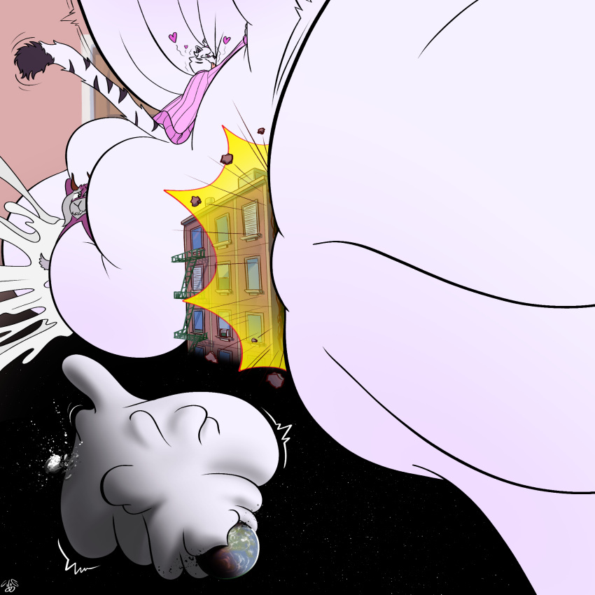 2022 anthro apartment ass astronomical_hyper axie_(ad_axie) belly between_cheeks big_ass big_belly big_bulge big_butt bodily_fluids bovid bulge capra_goofus caprine clothed clothing colossal_ass comic cum cum_ballooning cum_in_ass cum_inside cum_splatter destruction digital_drawing_(artwork) digital_media_(artwork) dumptruck_ass duo ejaculation erection felid feline femboy fur genital_fluids genitals gigantic_ass goat gushing hi_res huge_ass huge_bulge huge_butt hyper hyper_belly hyper_bulge hyper_butt inflation male_only mammal moon nude pantherine planet rufus_(capra_goofus) signature simple_background space stripes stuck surprise sweater thick_thighs tiger topwear white_body white_fur