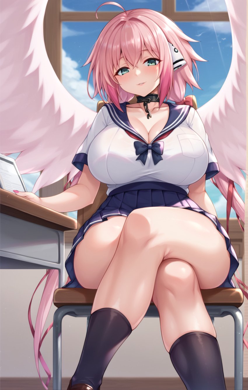 ai_generated big_breasts highschool ikaros kawaii_waifus patreon pink_hair preview sora_no_otoshimono