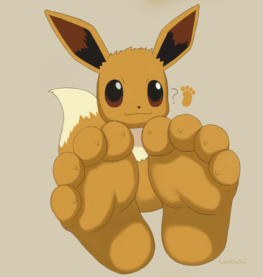 absurd_res anthro eevee feet foot_fetish generation_1_pokemon hi_res hindpaw humanoid humanoid_feet male male/male nintendo nomi0w0xx paws plantigrade pokemon pokemon_(species) soles solo solo_focus toes