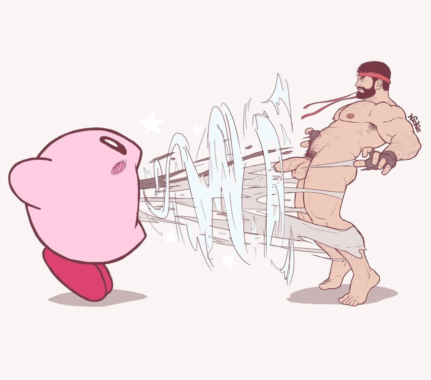 2boys bara big_dick big_penis brown_hair capcom crossover erect_nipples gay gloves hairy_armpits hairy_male hal_laboratory interspecies kirby kirby_(series) large_pectorals male male_nipples male_only males_only manly multiple_boys nickiecharles nintendo penis ryu_(street_fighter) street_fighter street_fighter_6 sucking thick_arms thick_hips thick_legs thick_neck thick_penis thick_thighs uncensored veiny_penis yaoi