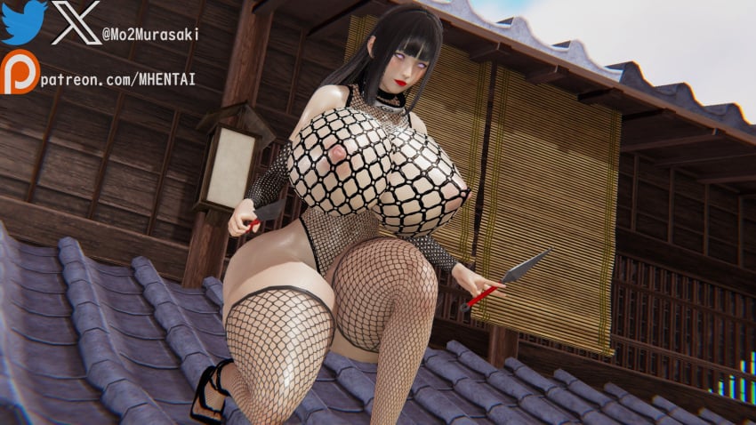 3d asian asian_bimbo asian_female black_hair byakugan honey_select_2 huge_ass huge_breasts hyuuga_hinata illusion_soft kunai kunoichi murasakio_(artist) naruto naruto_(series) naruto_shippuden