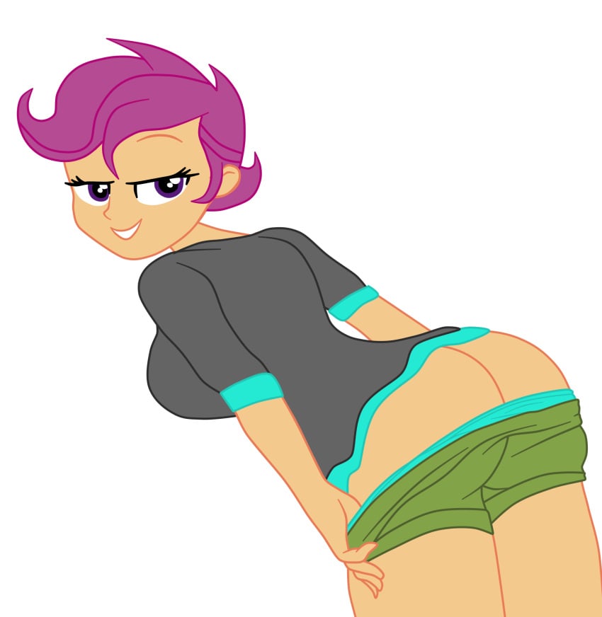 1girls aged_up ass breasts equestria_girls female female_only friendship_is_magic gmaplay hasbro hi_res highres human looking_at_viewer looking_back looking_back_at_viewer mooning my_little_pony panties panties_down scootaloo_(eg) scootaloo_(mlp) shorts shorts_down smile smirk smirking smirking_at_viewer solo solo_female thighs transparent_background