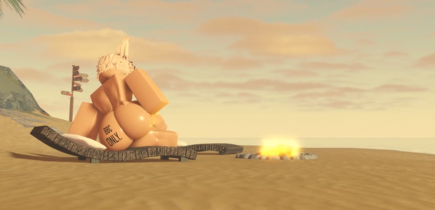 1boy 3d aro beach beach_background blacked blonde_hair bunny bunny_ears fat_ass fireplace freckled_butt good_comforter hand_on_butt laying_on_side male oiled_skin posing posing_for_the_viewer presenting_hindquarters queen_of_spades rabbit rabbit_ears roblox roblox_avatar robloxian shortstack showing_ass tagme_(artist) tattoo teasing thick_ass voluptuous_male