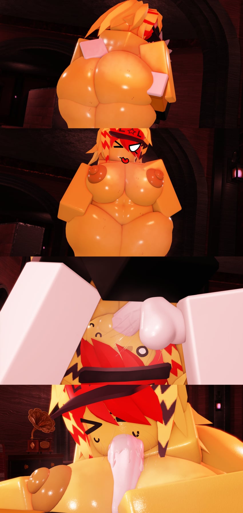 1boy 1girls 3d ass balls big_ass big_breasts breasts crossgender elliot_(forsaken) elliot_(work_at_a_pizza_place) facefuck female forsaken_(roblox) genderswap genderswap_(mtf) male male/female mtf_crossgender nipples paizuri_fellatio penis roblox roblox_game robloxian rule_63 scenecore_elliot sex tagme thighs two_time wawa_rr34 zavie_(forsaken)