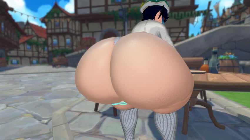 1boy 3d ass ass_focus behind_view big_ass bottom_heavy bottomless bottomless_male bubble_ass bubble_butt fat_ass femboy feminine_male genshin_impact giant_ass gigantic_ass huge_ass hyper hyper_ass male male_focus male_only massive_ass mihoyo round_ass solo sonivvnsfw thick_ass thong venti_(genshin_impact) vrchat wide_hips