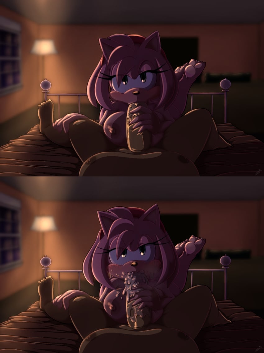 amy_rose bluechika hedgehog human penis pink_eyes pink_fur sonic_(series)