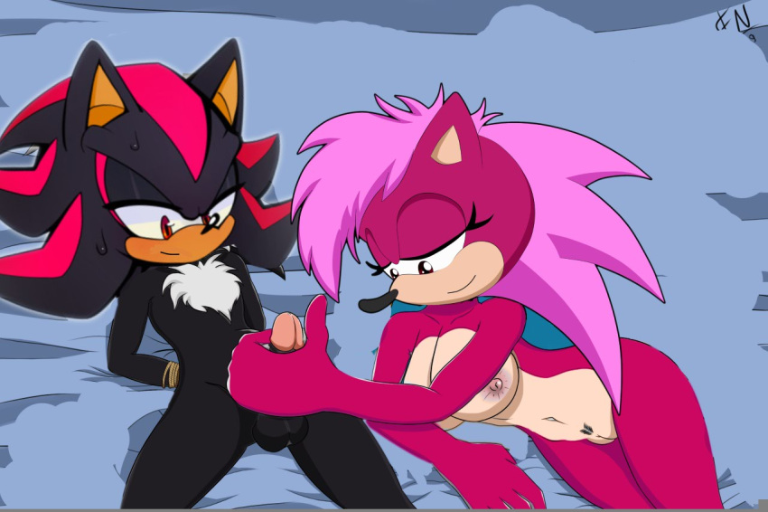 big_boobs big_breasts black_and_pink bondage boobs breasts edit female female/male handjob hedgehog male male/female masturbation pussy sega shadow_the_hedgehog sonia_the_hedgehog sonic_(series) sonic_the_hedgehog_(series) sonic_underground straight tied_up vagina