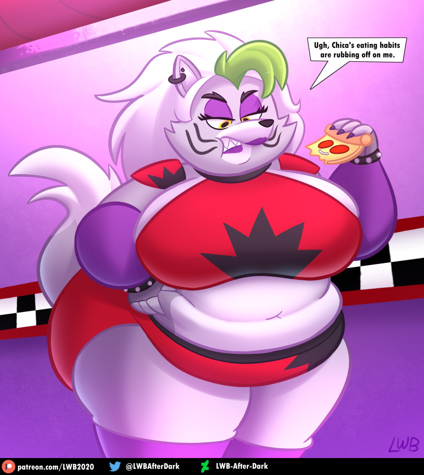 2022 2d 2d_(artwork) 2d_artwork bbw big_breasts breasts fat female five_nights_at_freddy's five_nights_at_freddy's:_security_breach fnaf lolwutburger lwbafterdark obese overweight roxanne_wolf_(fnaf) scottgames steel_wool_studios