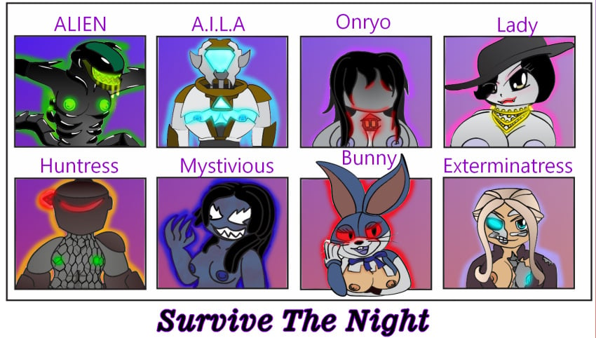 8girls a.i.l.a_(stn) alcina_dimitrescu alien alien_(franchise) alien_(stn) alien_girl alien_vs_predator breasts bunny_(stn) character_name compilation exterminatress_(stn) female female_yautja five_nights_at_freddy's five_nights_at_freddy's:_security_breach fursuit girl glowing_genitalia glowing_nipples half_nude horror_(theme) humanoid_genitalia huntress_(stn) lady_(stn) lord_kross_(artist) multiple_characters multiple_girls mystivious onryo_(stn) parody parody_porn resident_evil resident_evil_8:_village roblox roblox_game robot robot_girl robot_humanoid survive_the_night symbiote terminator vanny_(fnaf) xenomorph yautja