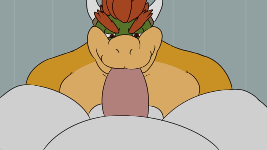 2boys animated anthro asgore_dreemurr balls bara belly big_belly big_penis bovid bowser camp14 caprine chubby_male duo fellatio gay genitals goat koopa looking_down male male/male male_only mammal mario_(series) moobs nintendo oral penile penis scalie sex undertale_(series) video_games