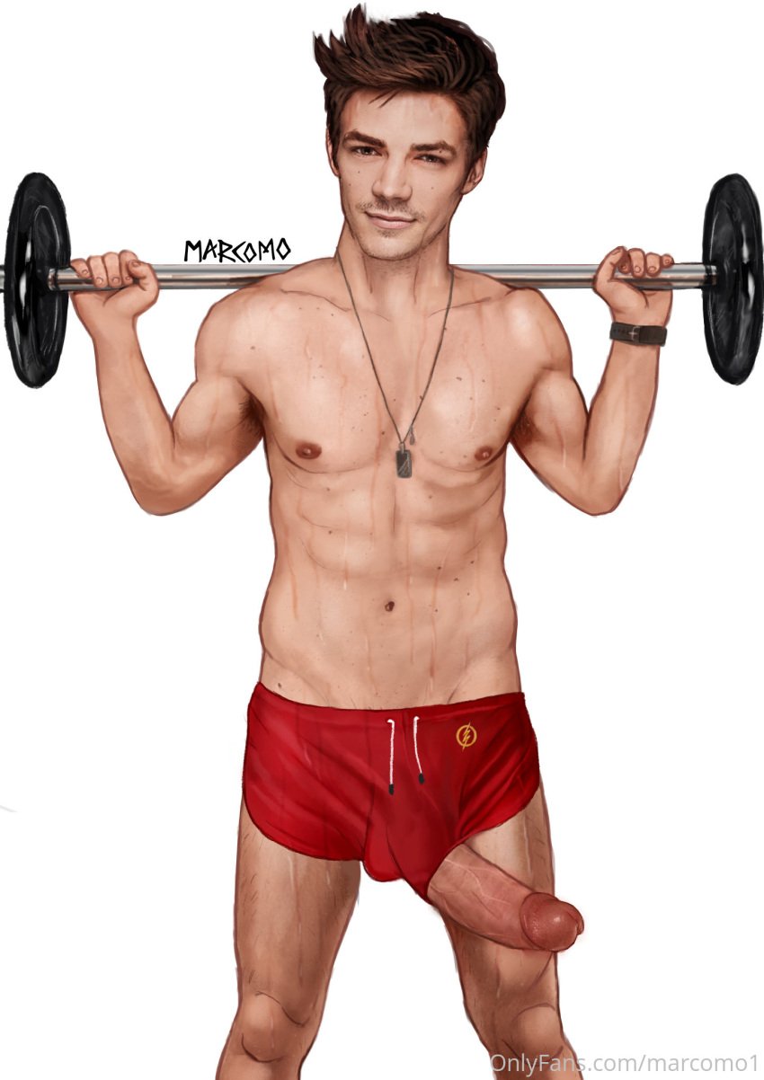 actor arrowverse barbell barry_allen big_cock big_penis boner celebrity dc erect_penis erection flaccid flaccid_penis grant_gustin hard_on huge_cock huge_cock in_character looking_at_viewer male male_only marcomo muscles muscular muscular_male penis_through_leghole the_flash the_flash_(series) veiny_penis working_out