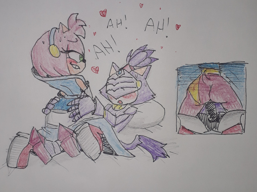 amy_rose blaze_the_cat blush cowgirl_position dildo jakee medieval_clothing nimue_(sonic) princess riding_dildo romantic romantic_couple sex_toy sir_percival_(sonic_and_the_black_knight) smiling sonic_(series) sonic_the_hedgehog_(series) spread_legs strap-on strapon sweat yuri