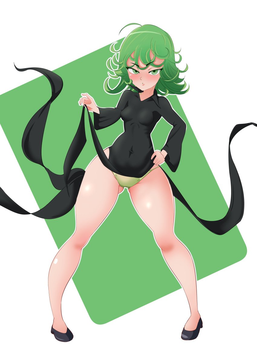 1girls absurd_res breasts female female_focus green_eyes green_hair highres keisar_(artist) light-skinned_female light_skin one-punch_man small_breasts smaller_female solo solo_female solo_focus tatsumaki thick_thighs thighs wide_hips