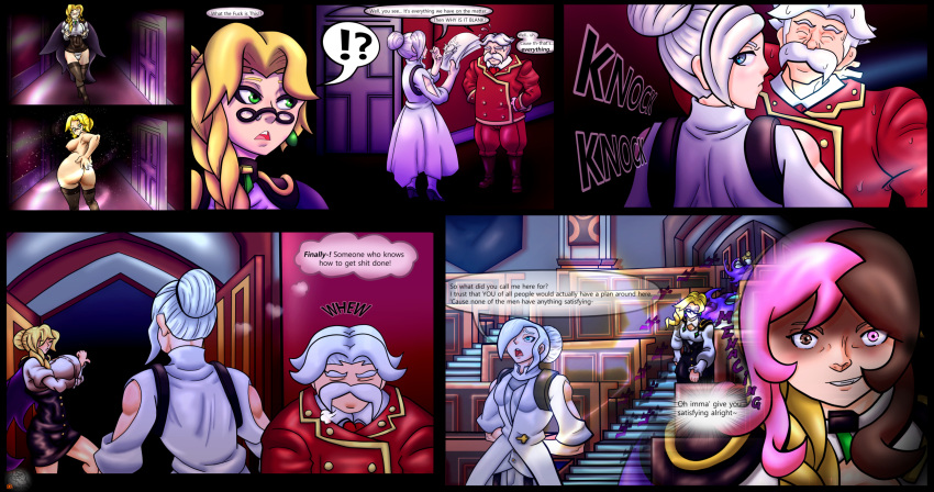 comic comic_page dinotits glynda_goodwitch jojo_reference neo_(rwby) peter_port rwby winter_schnee