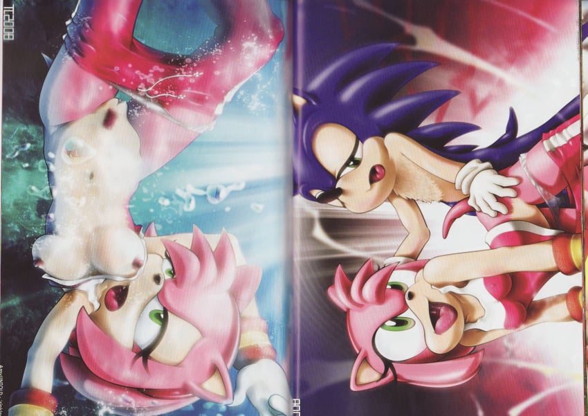 amy_rose amy_untold breasts bubbles chest_tuft comic doujin female hedgehog high_resolution male nipples pussy saliva sonic_(series) sonic_the_hedgehog tail tcprod underwater