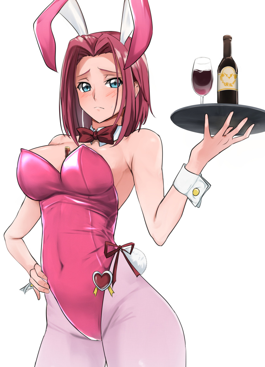 1girls big_breasts blue_eyes bunny_ears bunnysuit code_geass kallen_stadtfeld red_hair tagme yoo_tenchi