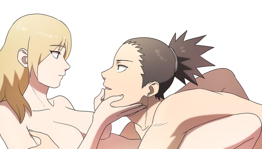 1boy1girl alternate_hairstyle between_legs breasts canon_couple completely_nude convenient_arm couple hair_down long_hair looking_at_each_other looking_at_partner loose_hair lying_on_back lying_on_person lying_on_stomach male/female naked nara_shikamaru naruto naruto_(series) naruto_shippuden ponytail pp0823 romantic romantic_couple temari tied_hair touching_face