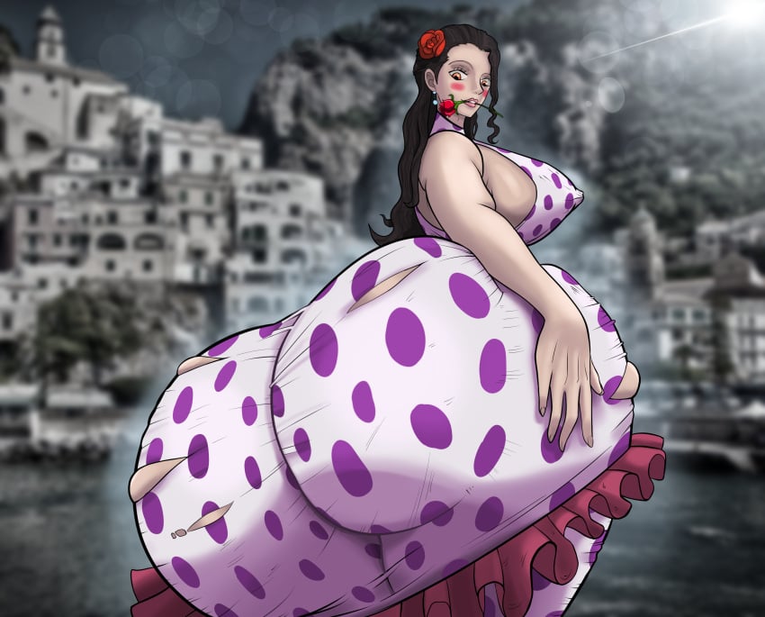 ass_expansion ass_in_dress bubble_ass bubble_butt butt_growth dress_inside_ass female female_only flamenco growth hyper_ass latina one_piece sideboob stinkycokie viola_(one_piece)