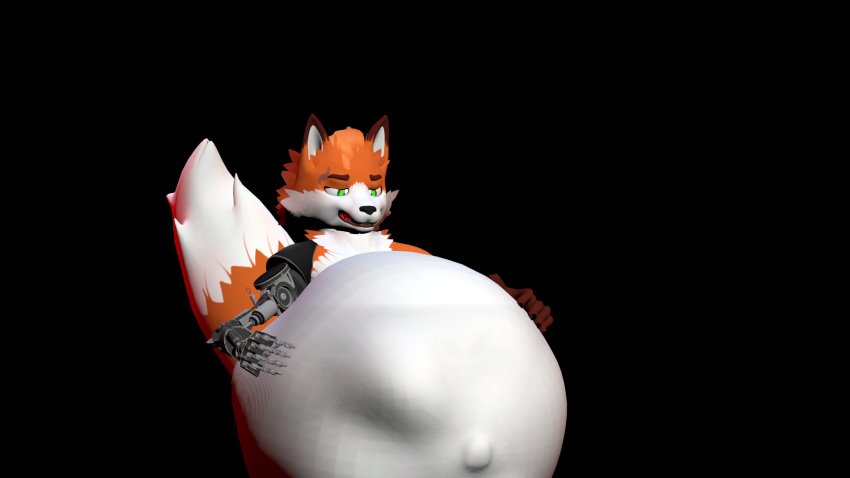 3d anthro belly big_belly bovid bovine canid canine digital_media_(artwork) fox hi_res humanoid hyper hyper_belly justin_arcmoore_(timejumpingfox) male male/male mammal selfvore solo source_filmmaker struggling_prey timejumpingfox vore