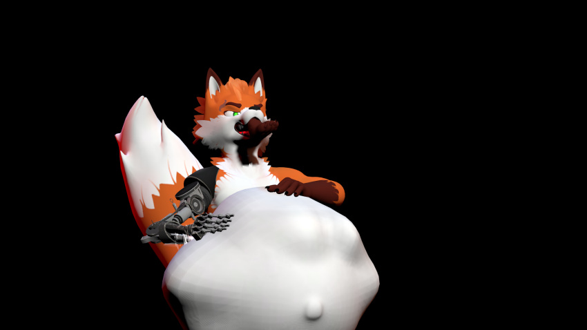 3d anthro belly big_belly canid canine digital_media_(artwork) duo fox hi_res humanoid hyper hyper_belly justin_arcmoore_(timejumpingfox) male male/male mammal selfvore source_filmmaker struggling struggling_prey timejumpingfox vore