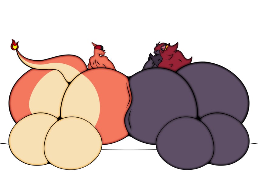 2boys ass ass_bigger_than_body ass_bigger_than_head ass_bigger_than_torso ass_to_ass balls balls_bigger_than_ass big_ass bubble_butt charles_charmeleon_(oc) charlescharmele charmeleon colossal_ass duo huge_ass hyper hyper_ass hyper_balls male male_only muffyhecc pokémon_(species) pokemon pokemon_(species) simple_background white_background zoroark