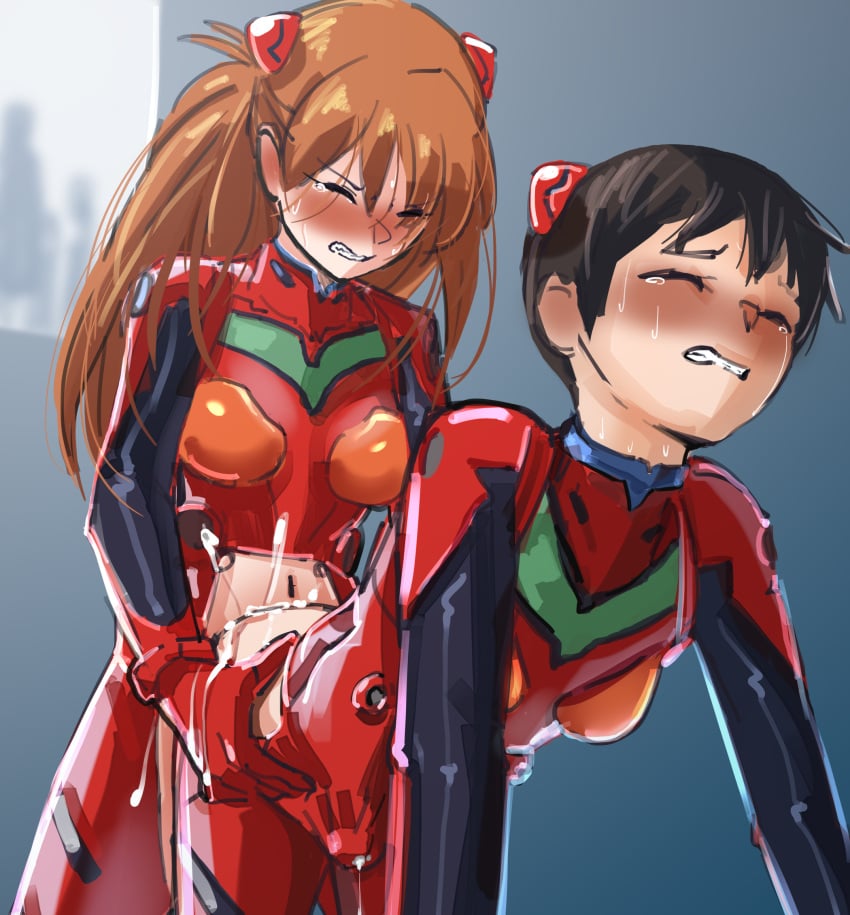 1boy 1futa ahe_gao all_fours anal asuka_langley_sohryu asuka_langley_sohryu_(cosplay) bent_over blush bodysuit breasts bulge closed_eyes clothed clothed_sex clothing cosplay crossdressing crossplay crotchless crying cum cum_in_ass cum_inside cum_through_clothes doggy_style duo ejaculation erection erection_under_clothes female femboy feminization funny futa_on_femboy futa_on_male futa_with_male futadom futanari hair_ornament hi_res highres human light-skinned_futanari light-skinned_male light_skin male male_penetrated meme mostly_clothed neon_genesis_evangelion orange_hair orgasm orgasm_face pale_skin penis pilot_suit plugsuit precum precum_through_clothing raitaroo sex sex_from_behind shinji_ikari shiny_clothes small_breasts standing tears tight_clothing