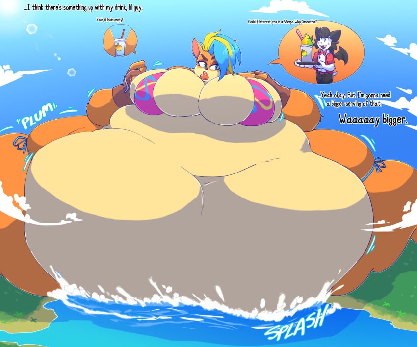 anthro big_breasts breasts crash_(series) crash_bandicoot_(series) female female_anthro knj_ex morbidly_obese morbidly_obese_female overweight overweight_anthro overweight_female pirate_tawna sound_effects tawna_bandicoot tawna_bandicoot_(crash_4) voluptuous