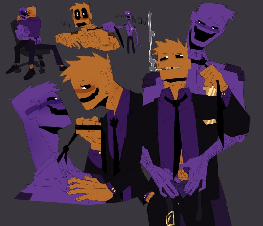 2boys cigarette dave_miller_(dayshift_at_freddy's) davesport dayshift_at_freddy's dsaf five_nights_at_freddy's fnaf gay jack_kennedy_(dayshift_at_freddy's) male male_only necktie purple_guy_(fnaf) smoking tagme thatparasiteguy tie tooth_gap william_afton william_afton_(dayshift_at_freddy's) yaoi