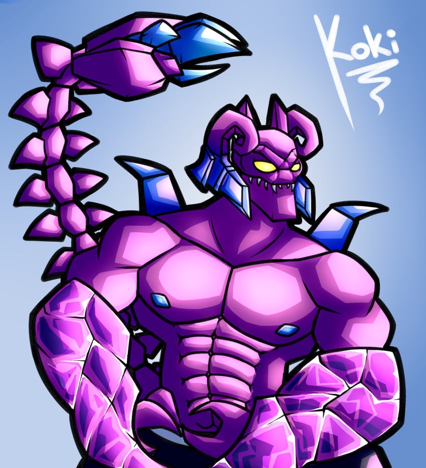 abs crystal gigachad koki_1 league_of_legends male muscular_male riot_games scorpion skarner