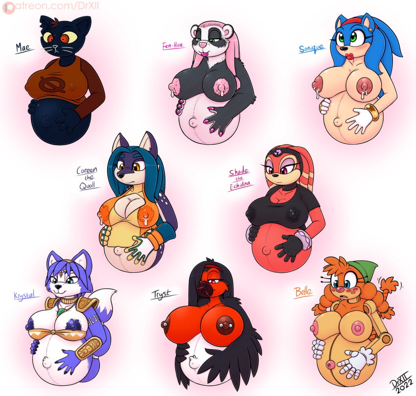 2d anthro areola avian badnik barbell_piercing beak belle_the_tinkerer belly big_belly big_breasts bird bodily_fluids breasts canid canine clothed clothing dasyurid dasyuromorph digital_media_(artwork) doll domestic_cat drxii echidna english_text eulipotyphlan feathers felid feline felis female fox fur giant_panda gloves hair handwear headgear headwear hedgehog hi_res huge_breasts idw_comics idw_publishing krystal lactating lactating_through_clothing machine mae_borowski mammal marsupial milk mobian mobian_(species) mobian_badnik monotreme mtf_crossgender navel night_in_the_woods nintendo nipple_barbell nipple_piercing nipples non-mammal_breasts nude open_mouth oscine outie_navel passerine piercing pregnant quoll robin_(bird) robot rule_63 sega shade_the_echidna simple_background smile sonic_(series) sonic_chronicles:_the_dark_brotherhood sonic_the_hedgehog sonic_the_hedgehog_(comics) sonic_the_hedgehog_(idw) sonic_the_hedgehog_(series) sonique_the_hedgehog star_fox text topwear tryst_(drxii) ursid video_games wet wet_clothing