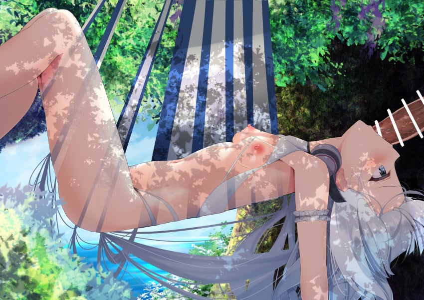 1boy 1girls alternate_costume azur_lane blowjob blue_eyes deepthroat fellatio le_malin_(azur_lane) le_malin_(mercredi_at_the_secret_base)_(azur_lane) light-skinned_female light-skinned_male light_skin madotsukumo official_alternate_costume outside penis_in_mouth small_breasts tagme vichya_dominion_(azur_lane) white_hair