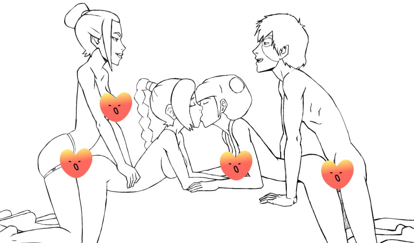 1boy 3girls arched_back avatar_the_last_airbender azula bent_over big_breasts bisexual_female both_sexes_in_same_situation boyfriend-girlfriend braided_ponytail breasts brother_and_sister censored closed_eyes completely_nude doggy_style double_bun enjoying facial_scar female female_penetrating_female fffm_foursome fire_nation foursome french_kiss friends fucked_from_behind girls_kissing group_sex happy_sex heart_censor kissing kissing_while_penetrated lesbian_kiss long_hair looking_at_partner mai_(avatar) making_out male male_penetrating_female medium_breasts monochrome orgy ponytail sex sex_from_behind sidelocks sketch slim_girl slim_waist smile strap-on teen_girl teenager tongue_kiss topknot twintails ty_lee vaginal_penetration waist_grab yuri zuko