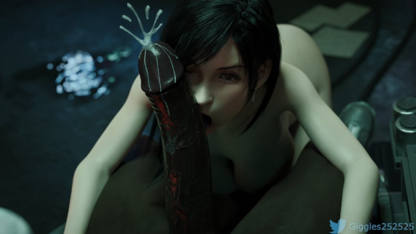 1boy 1girls 3d 3d_(artwork) big_breasts big_penis black_hair blender blender_(software) cum cum_drip cum_inside cumshot dark-skinned_male extraction female final_fantasy final_fantasy_vii final_fantasy_vii_remake giggles25 handjob handjob_while_sucking hostage huge_cock interracial large_breasts large_penis light-skinned_female long_hair nude_female oral oral_sex over_shoulder pale-skinned_female prisoner red_eyes shinra_guard skinny_girl tagme tifa_lockhart voluptuous