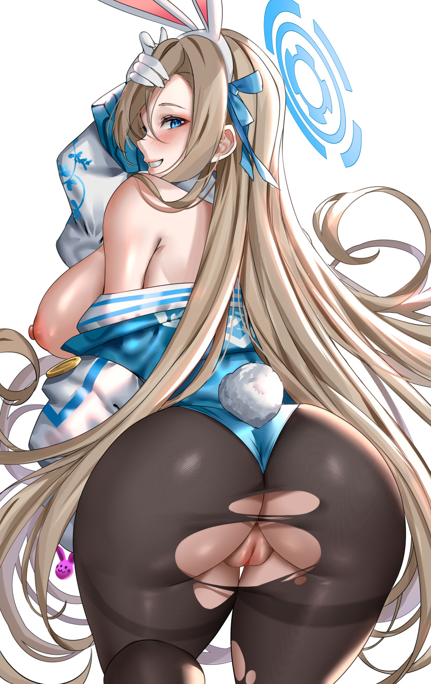 1girls 2022 ass ass_focus ass_shot asuna_(blue_archive) asuna_(bunny)_(blue_archive) back back_view backboob backless_outfit blonde_hair blue_archive blue_eyes blue_leotard bowtie breasts breasts_out bubble_butt bunny_ears bunny_girl bunny_tail bunnysuit detached_collar enmanuelart20 female female_only grin hair_over_one_eye hi_res highleg_leotard hips huge_ass huge_breasts leggings leotard light-skinned_female light_skin long_hair looking_at_viewer looking_over_shoulder millennium_science_school_student pussy slim_waist smile thick_thighs thighs tights torn_clothes uncensored vagina very_long_hair wide_hips