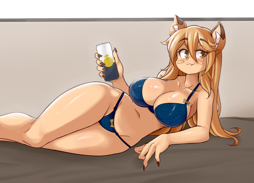 alcohol anthro beer beer_can big_breasts breasts cleavage feline female female_focus female_only furry goya_(lucyfercomic) lucyfercomic original original_character solo tagme thick_thighs thighs