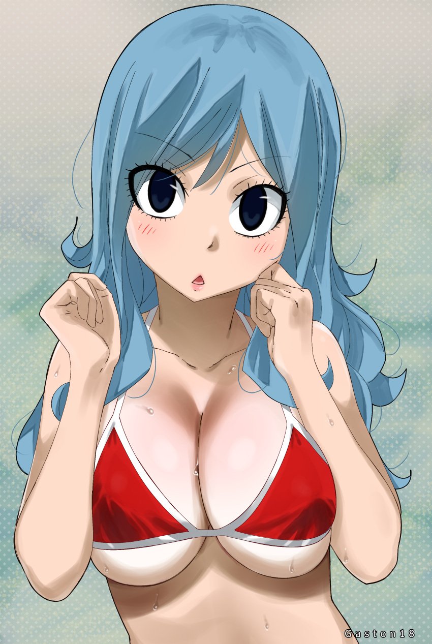 big_breasts bikini blue_hair fairy_tail gaston18 juvia_lockser