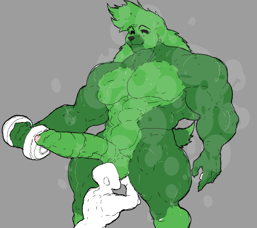 2021 abs alex_(carpetwurm) anon anthro ball_sniffing ball_worship biceps bodily_fluids closed_eyes duo erection exercise faceless_character faceless_male foreskin fur genitals green_body green_fur hi_res humanoid_genitalia humanoid_penis kknssd lagomorph leporid male male/male mammal muscular musk nude penis rabbit smile sniffing sweat weightlifting workout