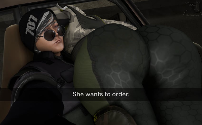 2girls 3d asian_female ass_focus bending_forward big_ass clothed dokkaebi_(rainbow_six) drive_thru ela_(rainbow_six) fat_ass female female_only he_wants_to_order huge_ass looking_at_viewer looking_over_eyewear looking_over_glasses looking_over_sunglasses meme ordering_food presenting_ass rainbow_six rainbow_six_siege round_ass selfie she_wants_to_order social_media source_filmmaker sunglasses text theduudeman tight_clothes tinted_eyewear tom_clancy ubisoft voluptuous yoga_pants