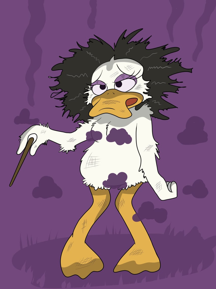 anthro avian ba_after_dark disney duck ducktales enf furry magic magica_de_spell nude purple_eyes wardrobe_malfunction