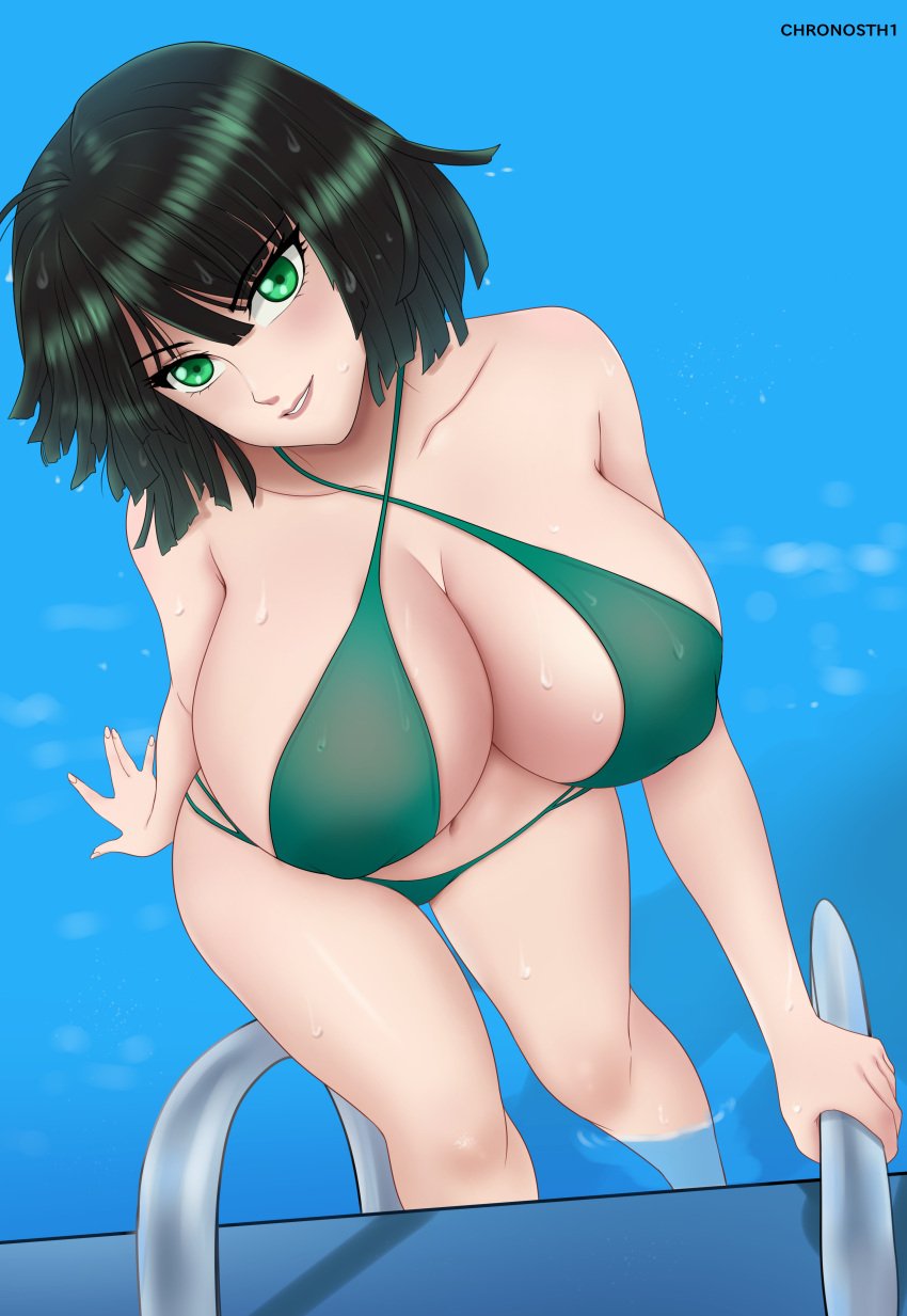 1girls absurd_res areola_bulge bangs bare_shoulders belly belly_button big_breasts bikini bikini_bottom bikini_top blush bob_cut breasts busty chronosth1 collarbone covered_nipples curvaceous curvy curvy_body curvy_female curvy_figure dark_green_hair eye_contact eyelashes female female_focus female_only fringe front_view fubuki_(one-punch_man) getting_out_of_pool green_eyes green_hair gummslime heroine highres hips hourglass_figure huge_breasts ladder large_breasts legs light-skinned_female light_skin lips lipstick looking_at_viewer medium_hair midriff nails nipple_bulge one-punch_man pink_lips pink_lipstick pool pov pov_eye_contact shiny_hair shiny_skin short_hair smile smiling smiling_at_viewer solo solo_female solo_focus stomach swimming_pool swimsuit thick_legs thick_thighs thighs voluptuous water wet_body wet_hair wet_skin wide_hips