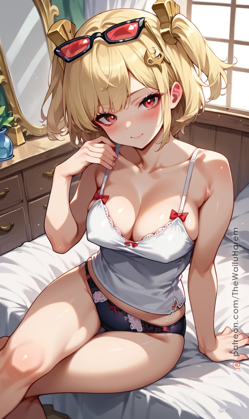 ai_generated animefanart animewaifu burnice burnice_zzz burnicezzz camisole cutegirl patreon pijama thewaifuharem zenlesszonezero