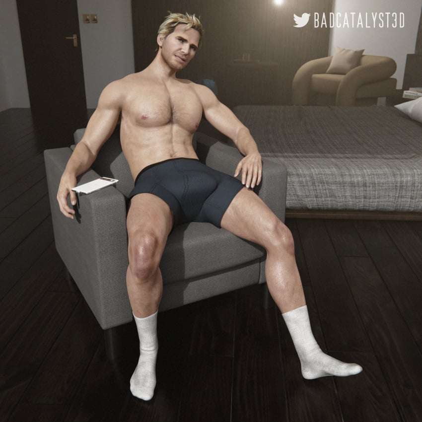 3d badcatalyst3d boxers_(clothing) dead_by_daylight felix_richter male_only tagme underwear white_socks