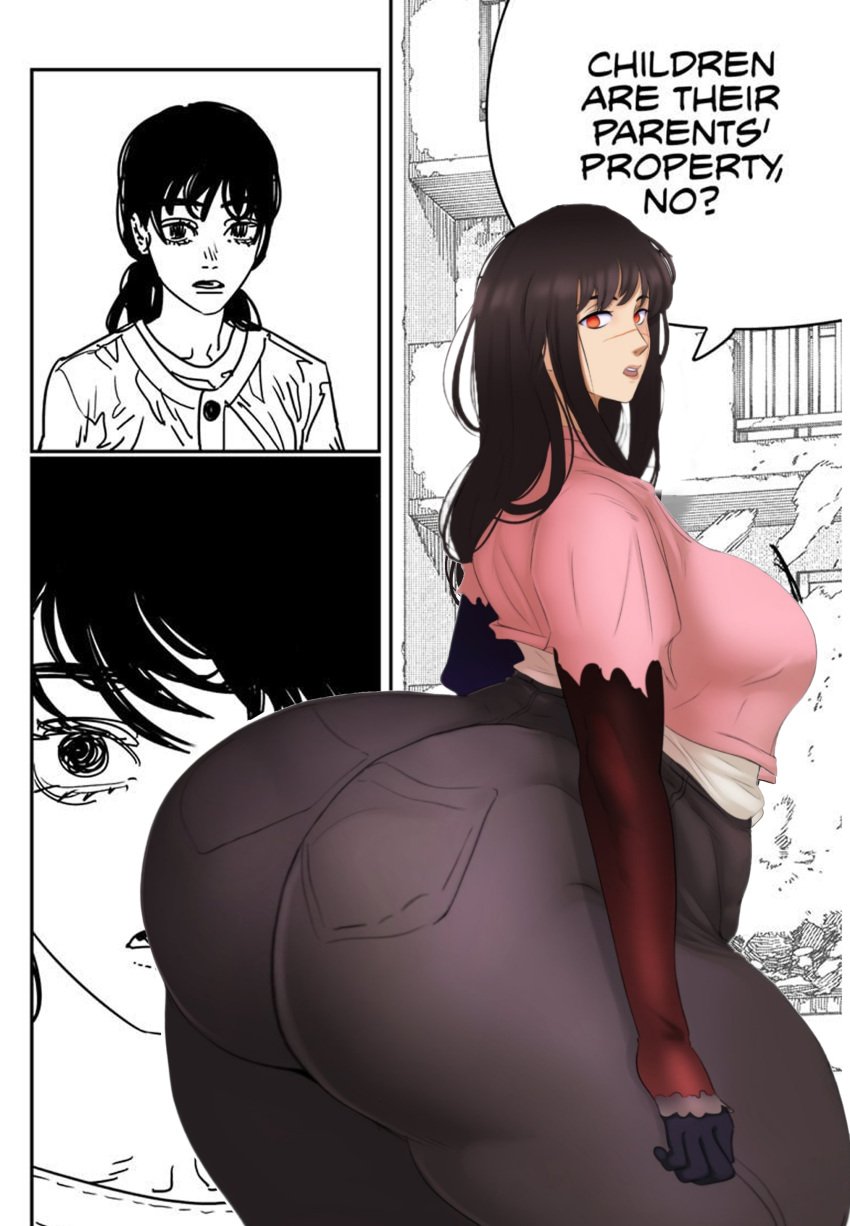 ass big_ass big_butt big_hips big_thighs bottom_heavy chainsaw_man child_bearing_hips dat_ass deedee89 dialogue disproportional edit edited edited_official_artwork fat_ass huge_ass huge_butt huge_hips huge_thighs large_ass large_butt large_hips mitaka_asa sunnysundown text thick_ass thick_thighs thighs third-party_edit thunder_thighs wide_hips yoru_(chainsaw_man)